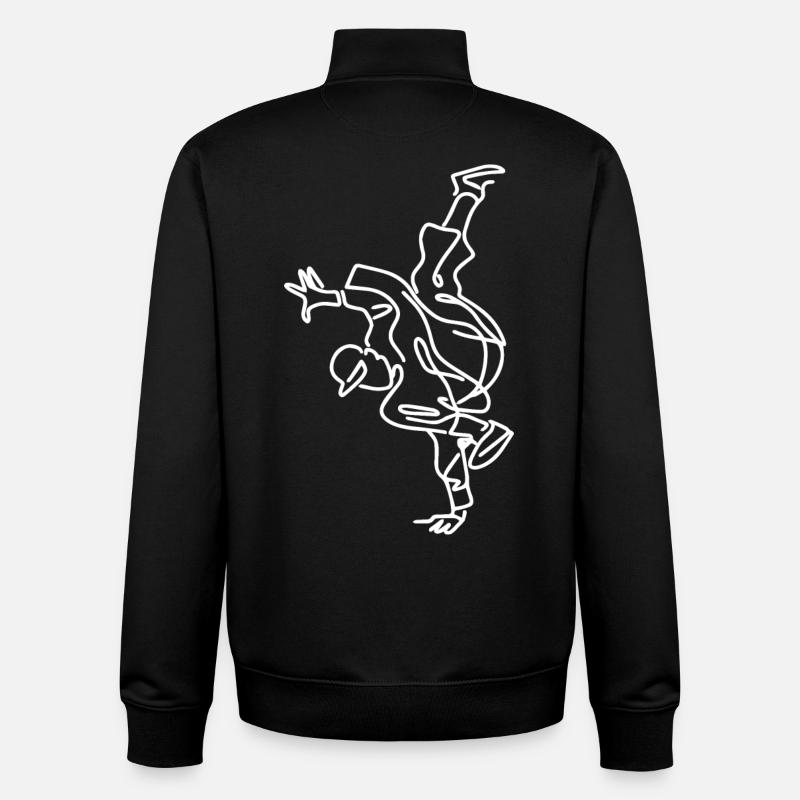 Breakdancing Sketch - Unisex Organic Zip Sweatshirt by Stanley/Stella - black