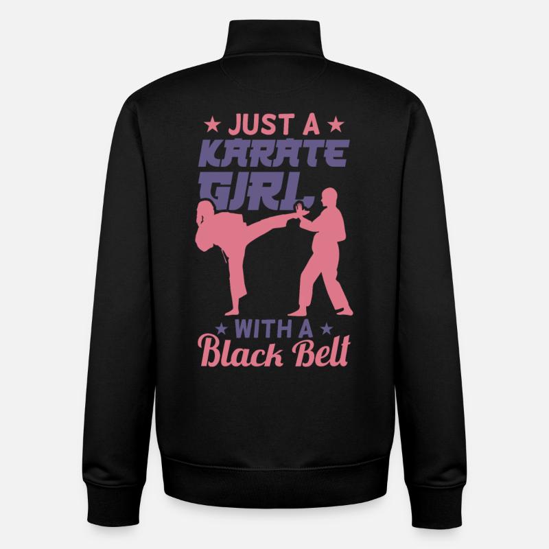 Fille de karaté - Sweat zippé unisexe en coton bio Stanley/Stella - noir