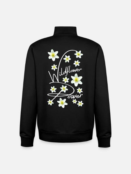 WOOD ANEMONE - Unisex Organic Zip Sweatshirt by Stanley/Stella - black