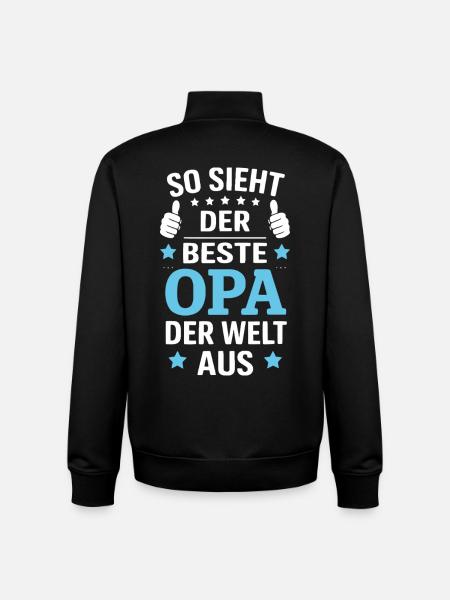 This is what the best grandpa in the world looks like - Unisex Organic Zip Sweatshirt by Stanley/Stella - black