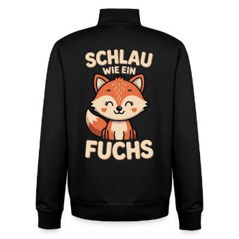 Schlau Wie Ein Fuchs Niedlicher Spruch - Unisex Organic Zip Sweatshirt von Stanley/Stella - Schwarz - Hinten - AI Model Male 185 light (185cm)