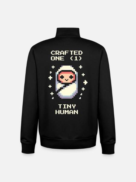 Small Character Created | Gamer Baby Saying - Unisex Organic Zip Sweatshirt by Stanley/Stella - black