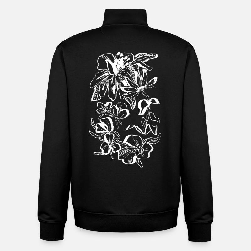 FLEURIR - Sweat zippé unisexe en coton bio Stanley/Stella - noir