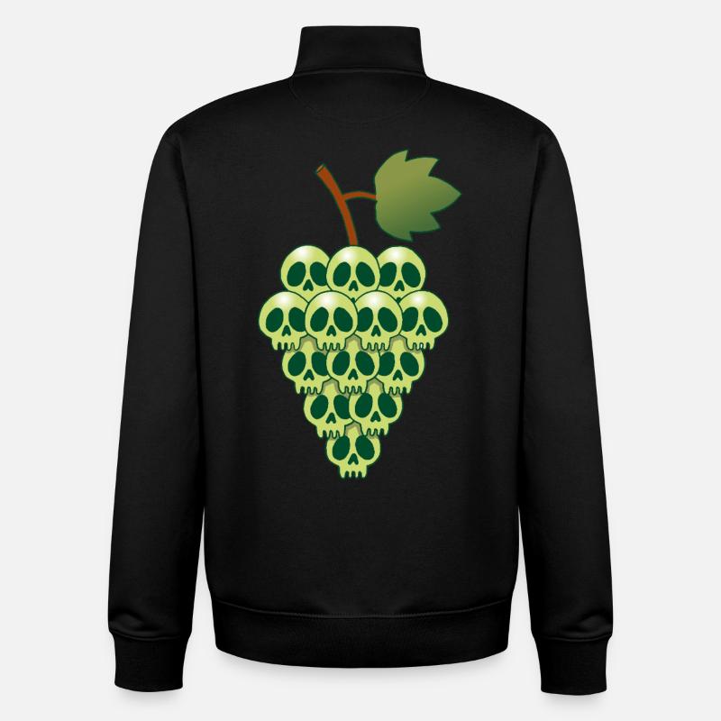 Crânes de raisins - Sweat zippé unisexe en coton bio Stanley/Stella - noir