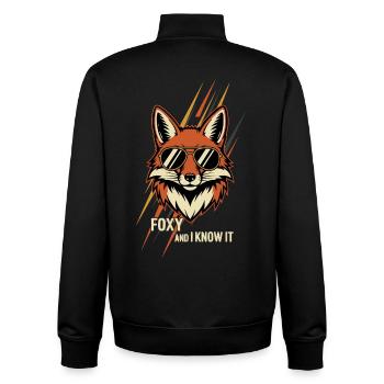 Foxy And I Know It - Unisex Organic Zip Sweatshirt von Stanley/Stella - Schwarz - Hinten - AI Model Male 185 light (185cm)