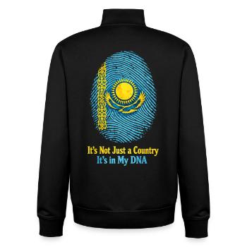 Kasachstan DNA Fingerabdruck - Stolze Wurzeln Flag - Unisex Organic Zip Sweatshirt von Stanley/Stella - Schwarz - Hinten - AI Model Male 185 light (185cm)