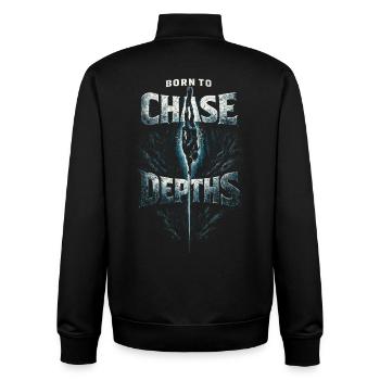 Freediving Freediving Chase Depths - Unisex Organic Zip Sweatshirt by Stanley/Stella - black - Back - AI Model Male 185 light (185cm)
