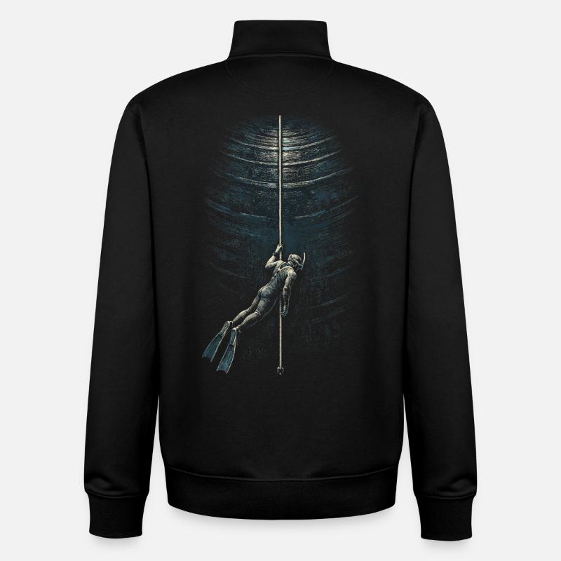 Apnée libre - Sweat zippé unisexe en coton bio Stanley/Stella - noir