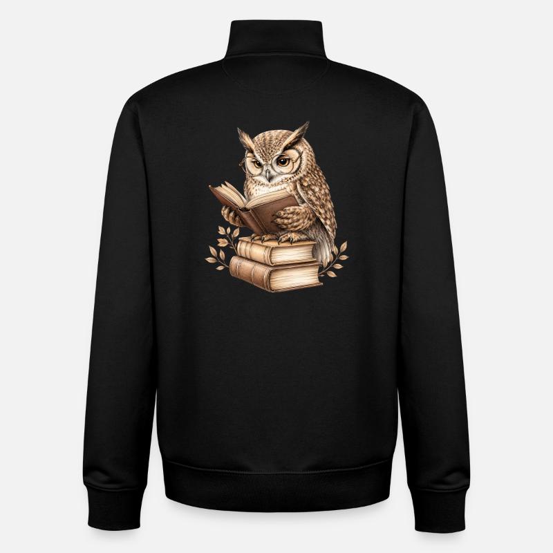 Leseeule - Unisex Organic Zip Sweatshirt von Stanley/Stella - Schwarz