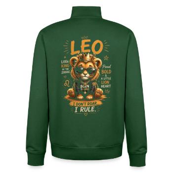 Löwe Fürstlicher und verzierter Löwenkönig – Tierkreis - Unisex Organic Zip Sweatshirt von Stanley/Stella - Flaschengrün - Hinten - AI Model Male 185 dark (185cm)