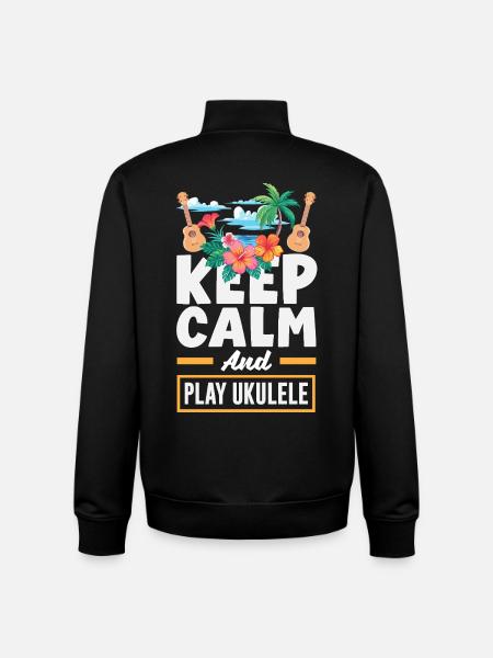 Funny Ukulele Designs and Sayings - Unisex Organic Zip Sweatshirt by Stanley/Stella - black