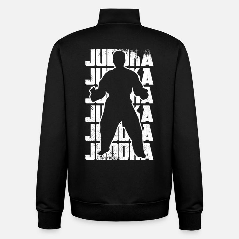 Combattant de judo - Sweat zippé unisexe en coton bio Stanley/Stella - noir