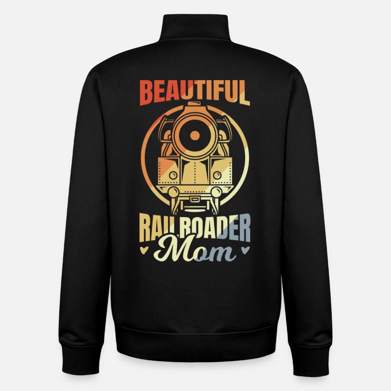 Maman du chemin de fer - Sweat zippé unisexe en coton bio Stanley/Stella - noir