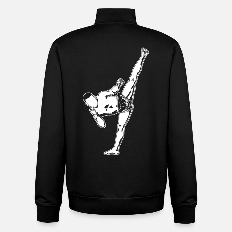 Kickboxeur - Sweat zippé unisexe en coton bio Stanley/Stella - noir