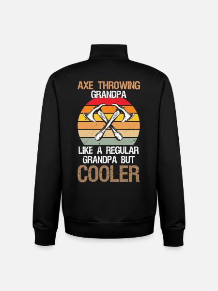 Axe Throwing Grandpa Axe Thrower - Unisex Organic Zip Sweatshirt by Stanley/Stella - black