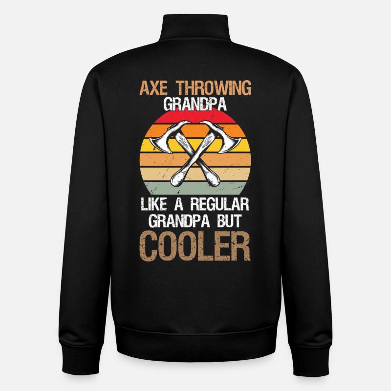 Axe Throwing Grandpa Axe Thrower - Unisex Organic Zip Sweatshirt von Stanley/Stella - Schwarz