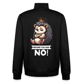Avant de demander hérisson amoureux hérisson dard hérisson - Sweat zippé unisexe en coton bio Stanley/Stella - noir - Dos - AI Model Male 185 light (185cm)
