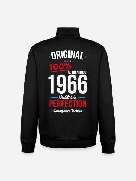 1966 – Original – Exemplaire unique - Sweat zippé unisexe en coton bio Stanley/Stella - noir