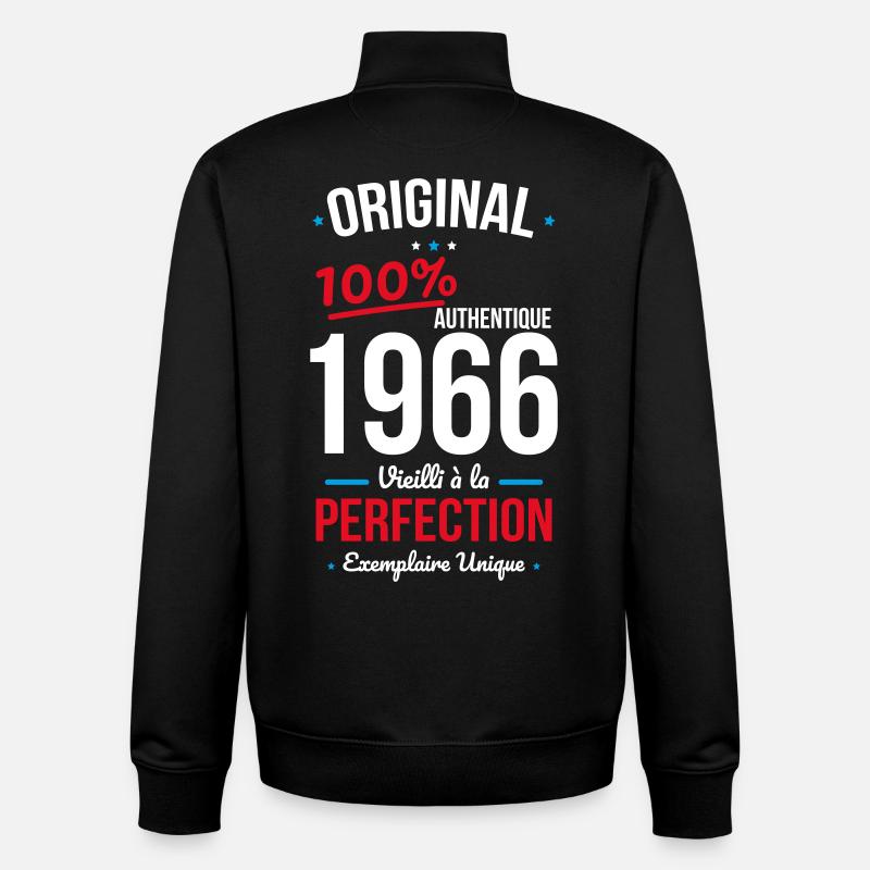 1966 – Original – Exemplaire unique - Sweat zippé unisexe en coton bio Stanley/Stella - noir
