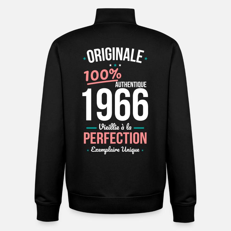 1966 – Originale – Exemplaire unique - Sweat zippé unisexe en coton bio Stanley/Stella - noir