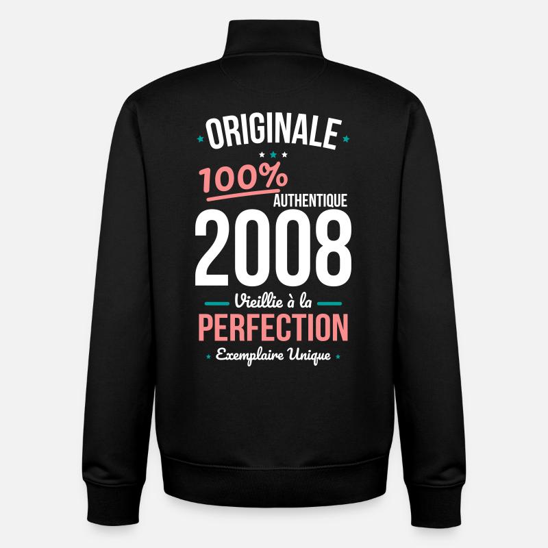 2008 – Originale – Exemplaire unique - Sweat zippé unisexe en coton bio Stanley/Stella - noir