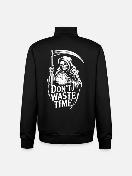 Grim Reaper Don't waste time - Unisex Organic Zip Sweatshirt by Stanley/Stella - black