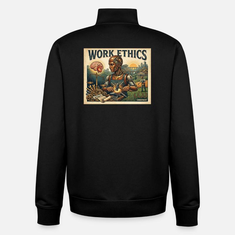 Work Ethics - Unisex Organic Zip Sweatshirt by Stanley/Stella - black