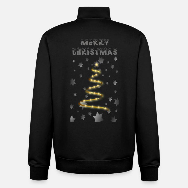 Arbre de Noël doré - Sweat zippé unisexe en coton bio Stanley/Stella - noir