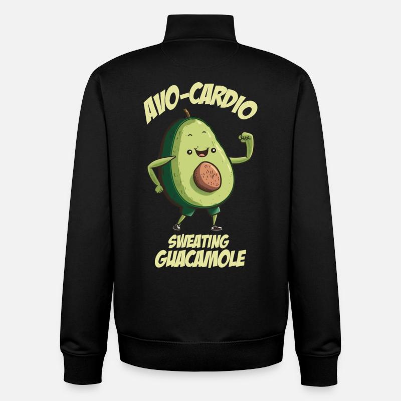 Transpiration Guacamole Avocat - Sweat zippé unisexe en coton bio Stanley/Stella - noir
