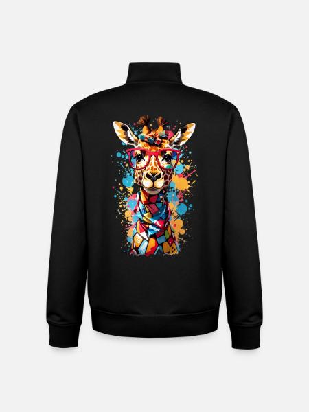 Cool giraffe - Unisex Organic Zip Sweatshirt by Stanley/Stella - black