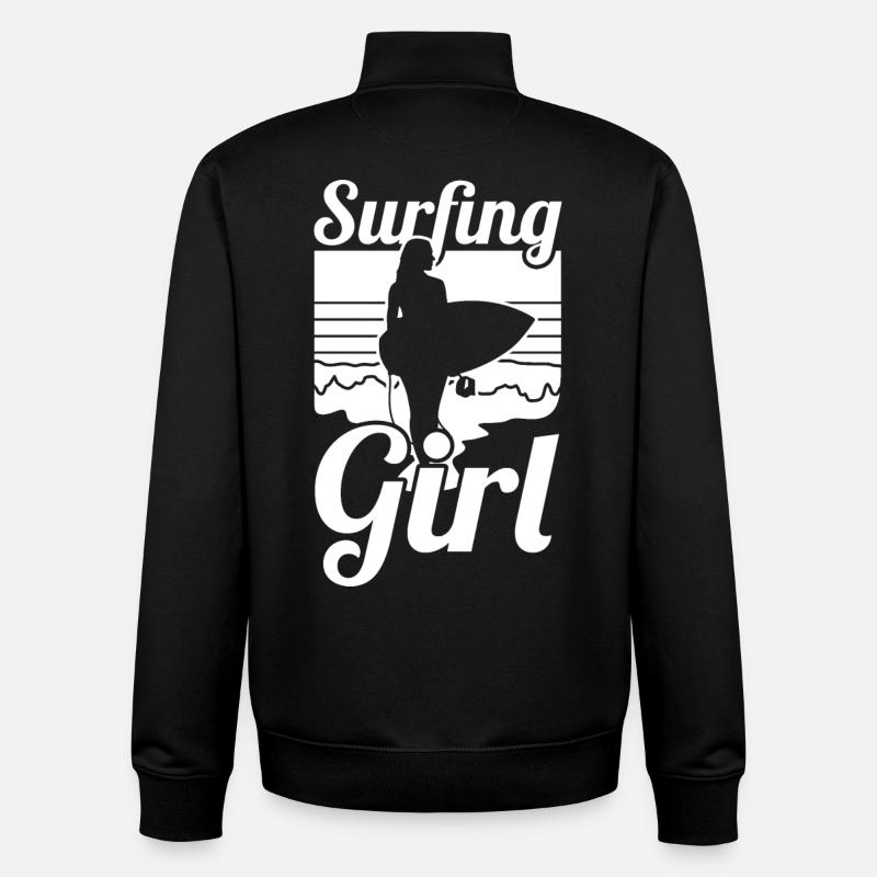 Surfermädchen - Unisex Organic Zip Sweatshirt von Stanley/Stella - Schwarz