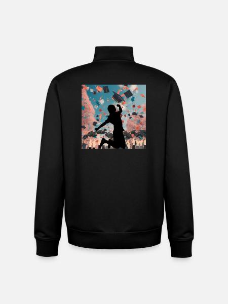 Absolvent*innen - endlich Abschluss Freudensprung - Unisex Organic Zip Sweatshirt von Stanley/Stella - Schwarz