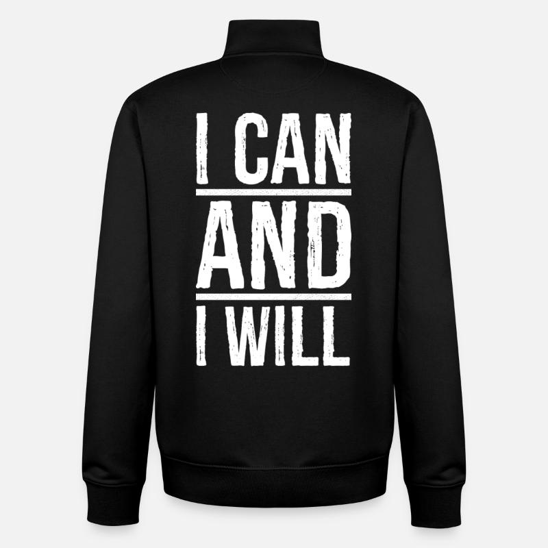 Je peux et je le ferai - Sweat zippé unisexe en coton bio Stanley/Stella - noir