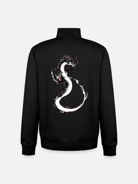 Dragon Chine - Sweat zippé unisexe en coton bio Stanley/Stella - noir
