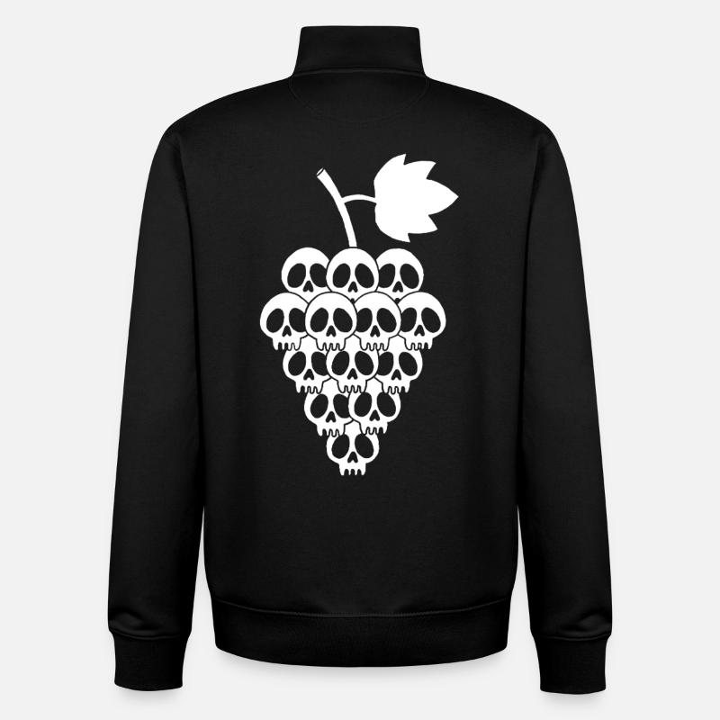 Crânes de raisins blancs - Sweat zippé unisexe en coton bio Stanley/Stella - noir