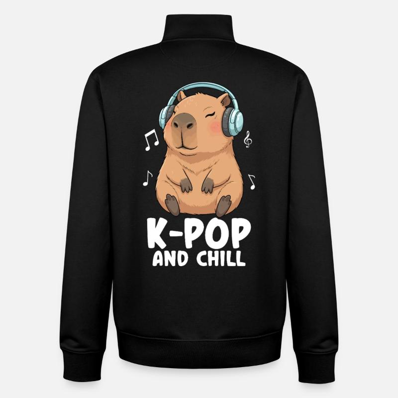 K Pop And Chill - Sweat zippé unisexe en coton bio Stanley/Stella - noir