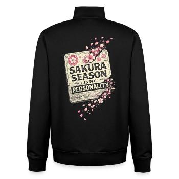 Kirschblüten Sakura Is My Personality Kirschblüte - Unisex Organic Zip Sweatshirt von Stanley/Stella - Schwarz - Hinten - AI Model Male 185 light (185cm)