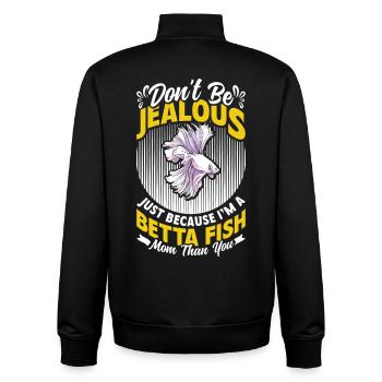 Siamesisches Kampffisch-Mama-Aquarist-Aquarium - Unisex Organic Zip Sweatshirt von Stanley/Stella - Schwarz - Hinten - AI Model Male 185 light (185cm)