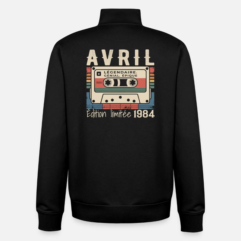 April 1984 April 1984 - Unisex Organic Zip Sweatshirt von Stanley/Stella - Schwarz