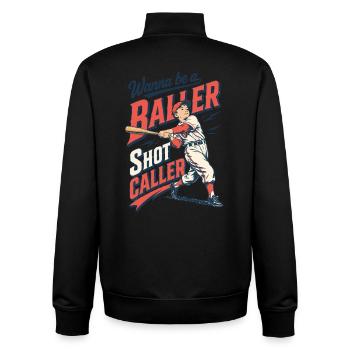 Baseball Baller: Retro Sports Style - Unisex Organic Zip Sweatshirt by Stanley/Stella - black - Back - AI Model Male 185 light (185cm)