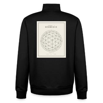 Geodesian Sphere Geometry Pattern - Unisex Organic Zip Sweatshirt by Stanley/Stella - black - Back - AI Model Male 185 light (185cm)