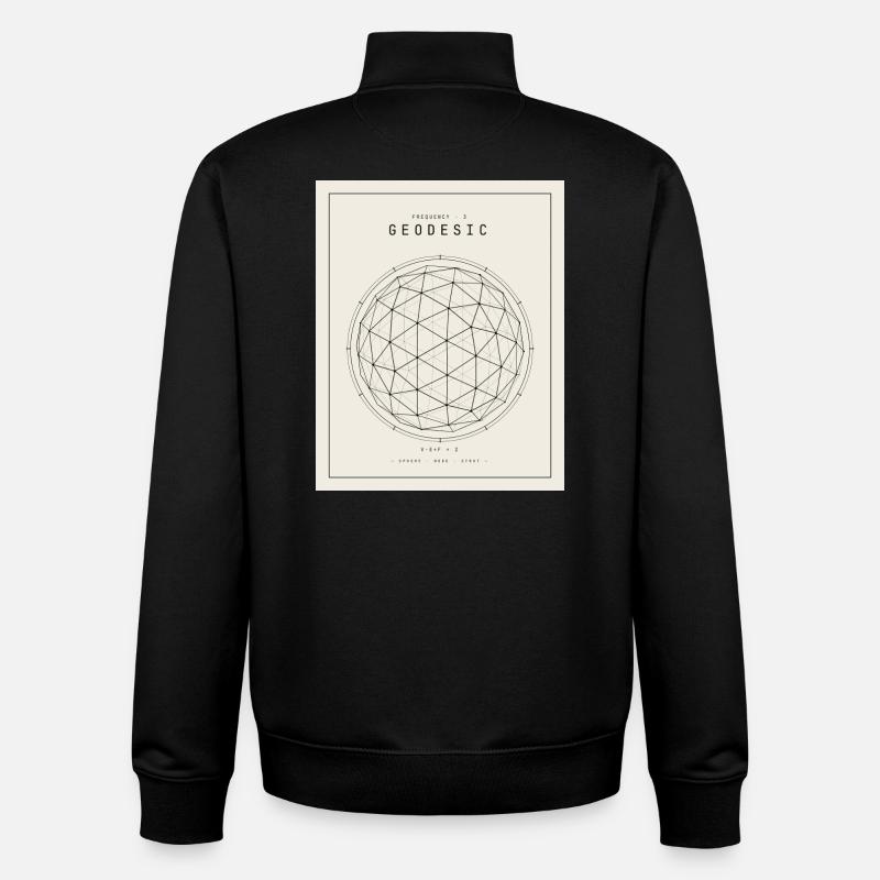 Geodesische Sphäre Geometrie Muster - Unisex Organic Zip Sweatshirt von Stanley/Stella - Schwarz