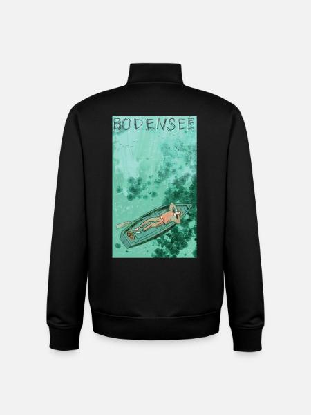 Bodensee Boottraum Illustration - Unisex Organic Zip Sweatshirt von Stanley/Stella - Schwarz