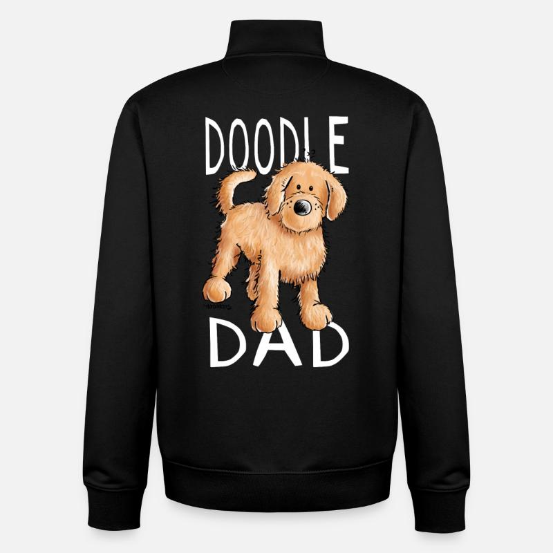 Drôle Doodle Chien - Cadeau - Sweat zippé unisexe en coton bio Stanley/Stella - noir