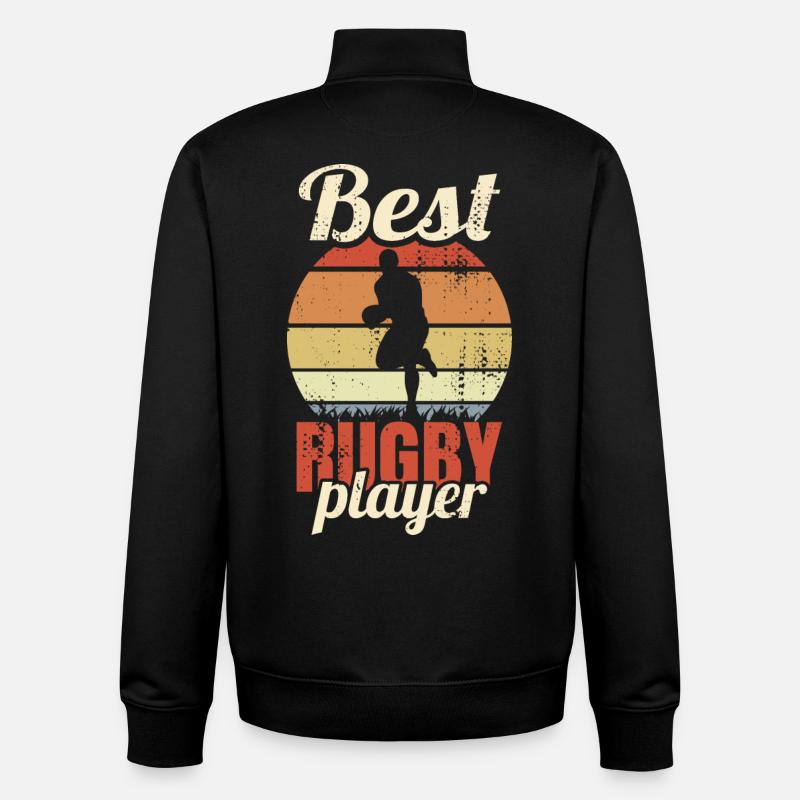 Best Rugby Player - Unisex Organic Zip Sweatshirt von Stanley/Stella - Schwarz
