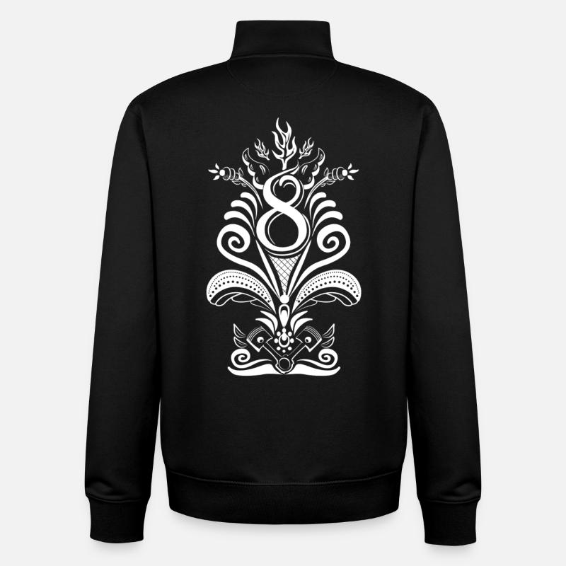 Kurbits V8 No:2 - weiß - Unisex Organic Zip Sweatshirt von Stanley/Stella - Schwarz
