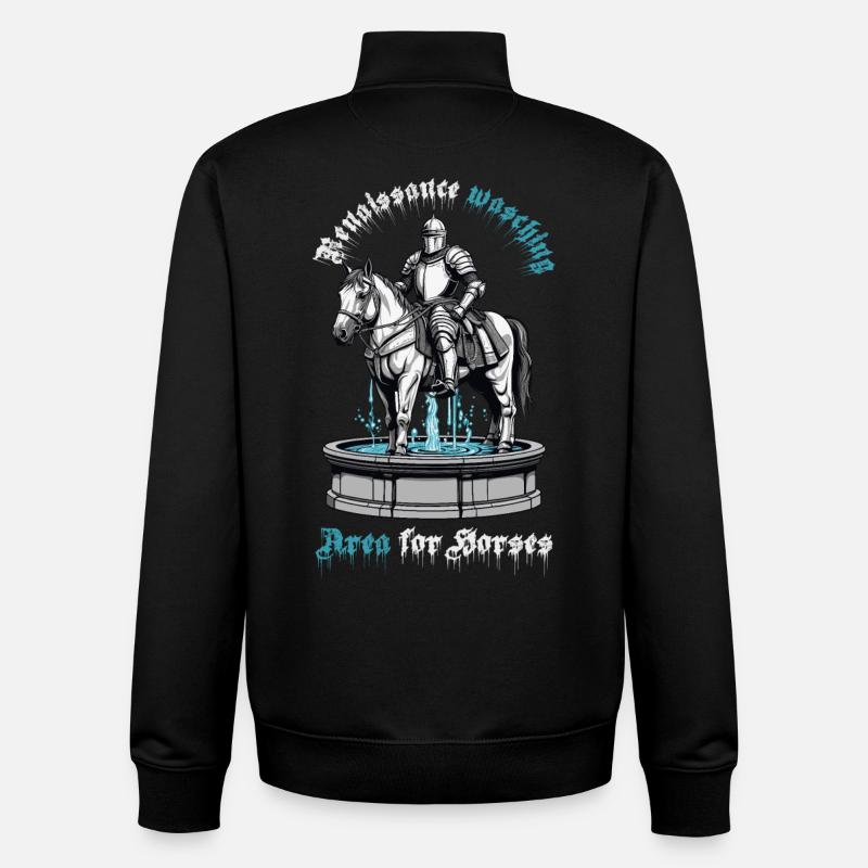 Lavage des chevaux - Sweat zippé unisexe en coton bio Stanley/Stella - noir