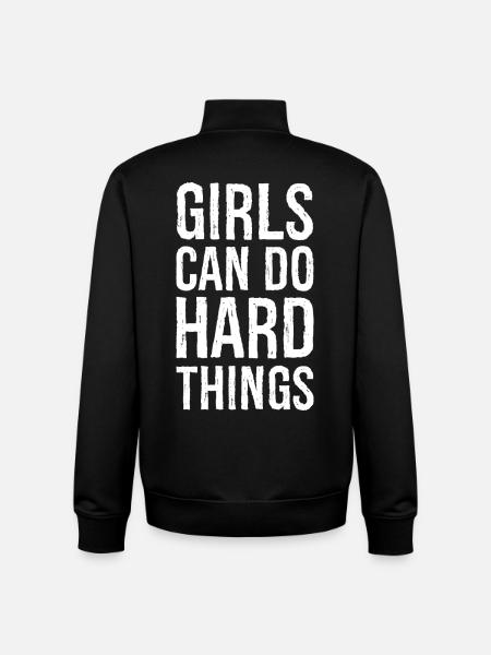 Mädchen können harte Dinge tun - Unisex Organic Zip Sweatshirt von Stanley/Stella - Schwarz