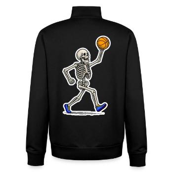 Basketball Skeleton Slam - Unisex Organic Zip Sweatshirt by Stanley/Stella - black - Back - AI Model Male 185 light (185cm)