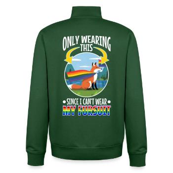 Certified furry - Unisex Organic Zip Sweatshirt by Stanley/Stella - bottle green - Back - AI Model Male 185 dark (185cm)